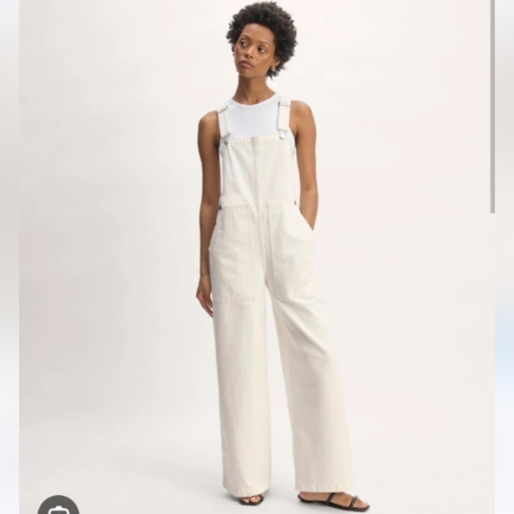 Everlane The Gardener Overalls in Bone Size XL